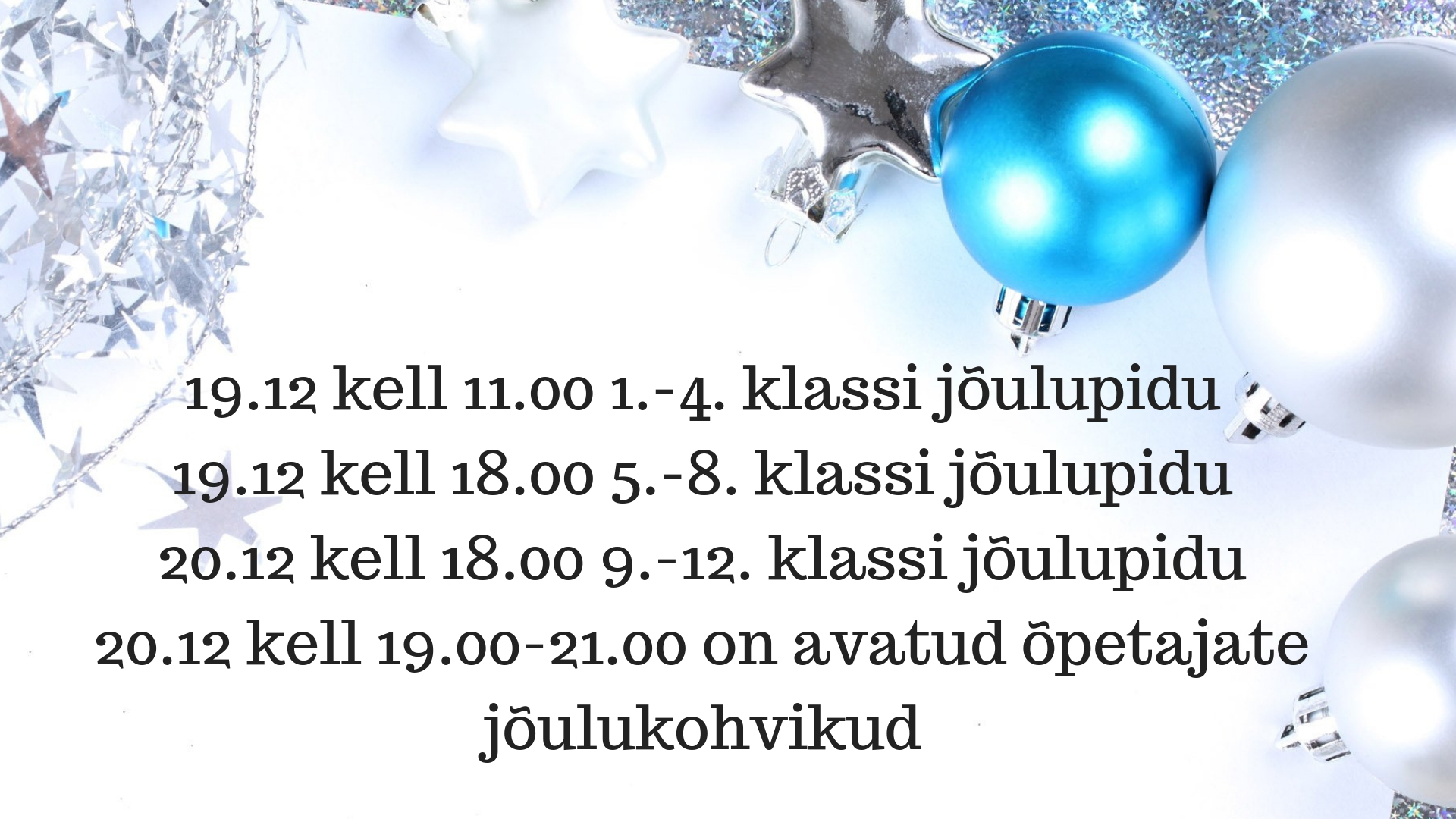 16. 12 kell 15.00 advendikontsert Abja Kultuurimajas